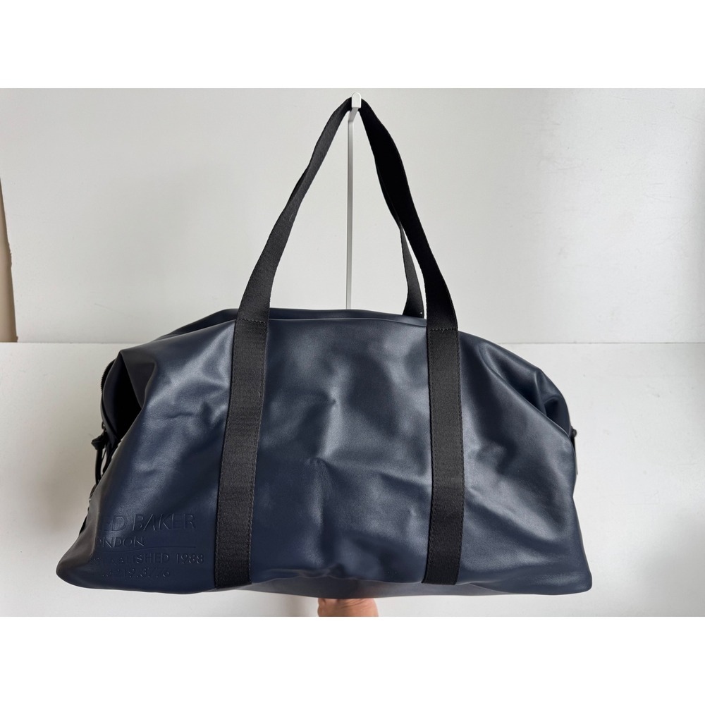 Ted Baker Tomson Navy Recycled PU Holdall Duffel Bag Travel Weekend Minimalist